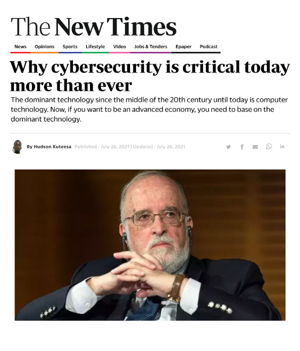The New Times - Why cybersecurity is critical today more than ever