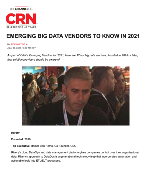 CRN - Emerging Big Data Vendors to Know in 2021