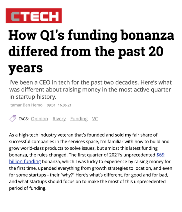 CTech - How Q1's funding bonanza differed from the past 20 years