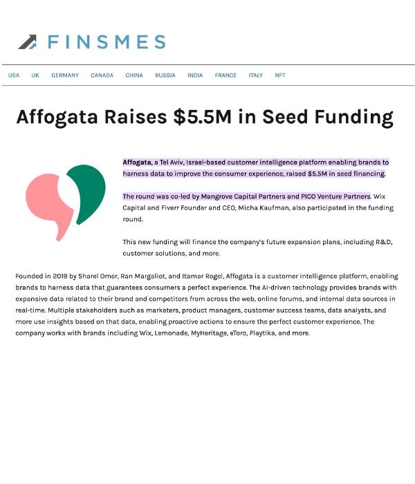 FinSMEs - Affogata Raises $5.5M in Seed Funding