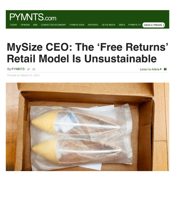 PYMNTS - MySize CEO: The Free Returns Retail Model Is Unsustainable