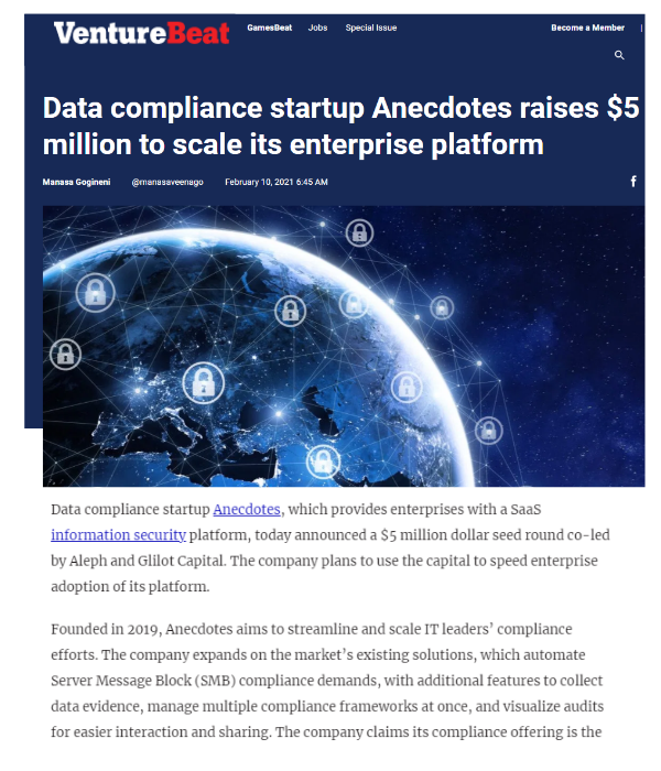 VentureBeat - Anecdotes raises $5M to scale its enterprise platform