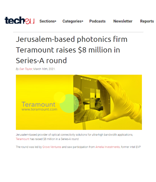 Tech.eu - Teramount raises $8M in Series-A round