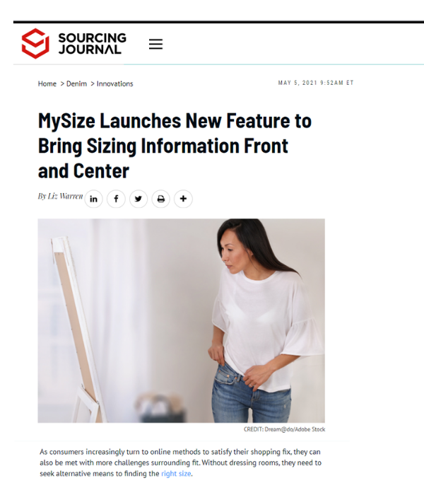 Sourcing Journal - MySize Launches New Feature to Bring Sizing Info Front and Center