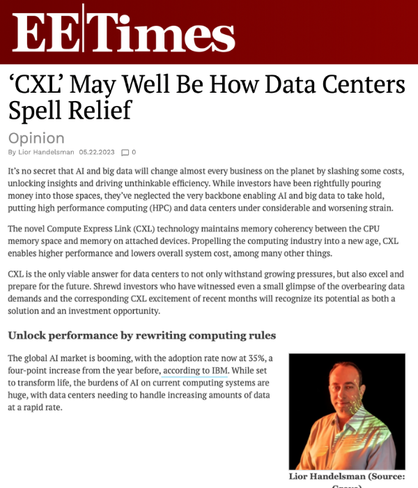 EE Times - CXL may well be how data centers spell relief