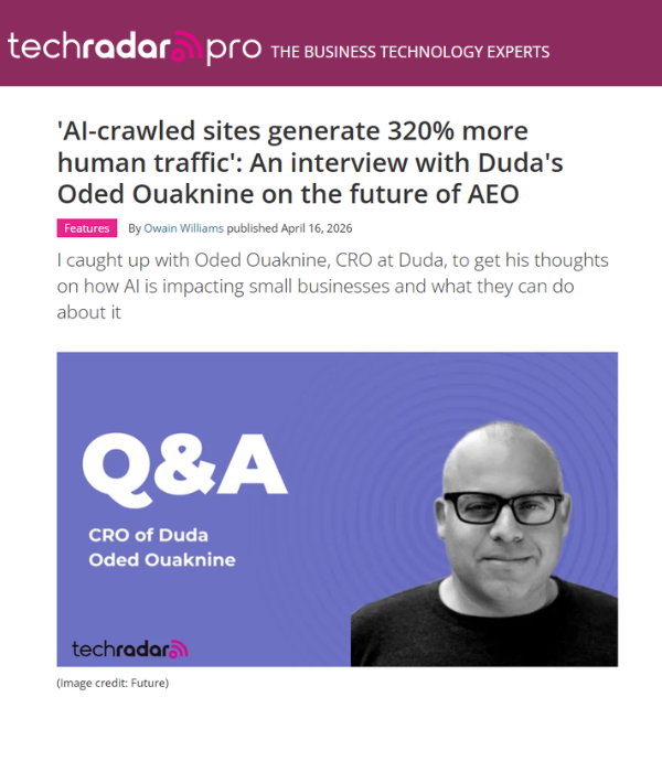 TechRadar Pro - AI-crawled sites generate 320% more human traffic - Duda's Oded Ouaknine on the future of AEO