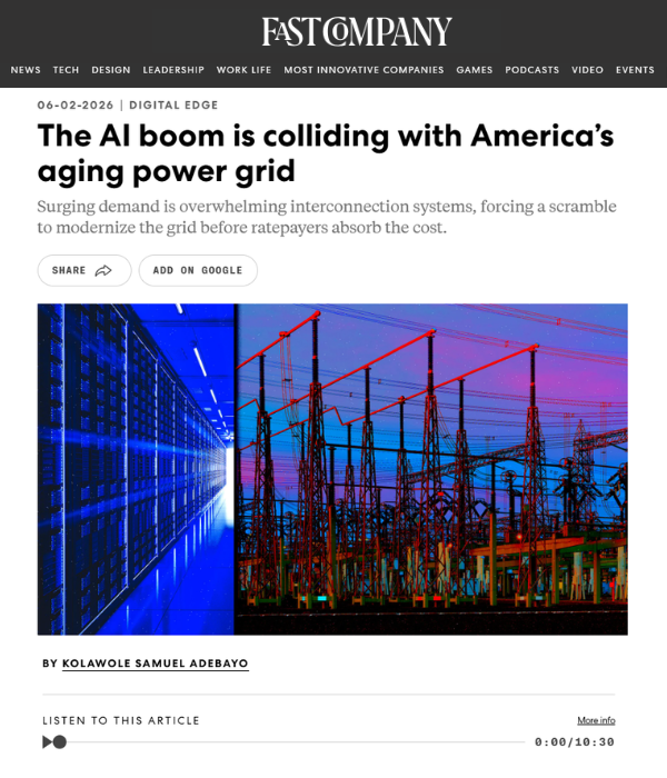 Fast Company - The AI boom is colliding with America's aging power grid