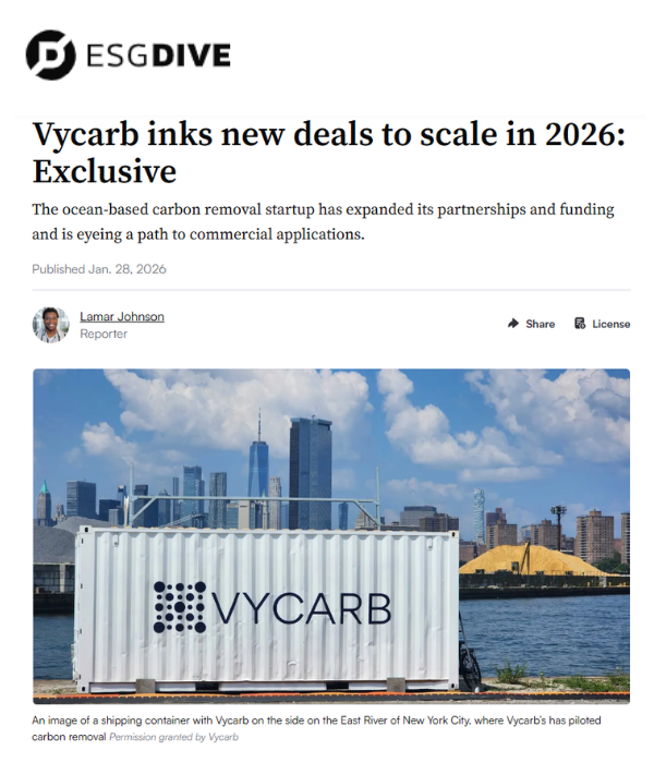 ESG Dive - Vycarb inks new deals to scale in 2026