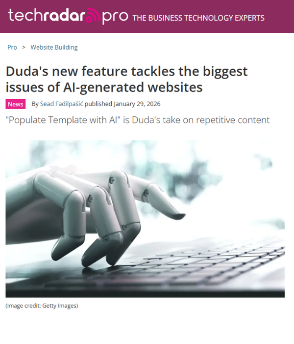TechRadar Pro - Duda's new feature tackles biggest issues of AI-generated websites