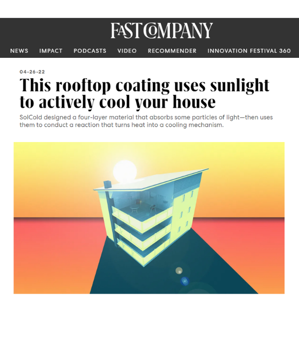 Fast Company - This rooftop coating uses sunlight to actively cool your house